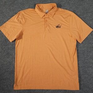 Ahead Men's Size Large‎ Orange Polo Shirt Dunegrass Cotton